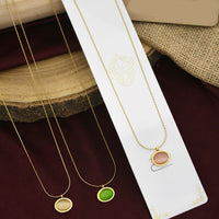 Klitz Premium Jewellery Pota Stone Oval Shape Necklace (Pack of 12)