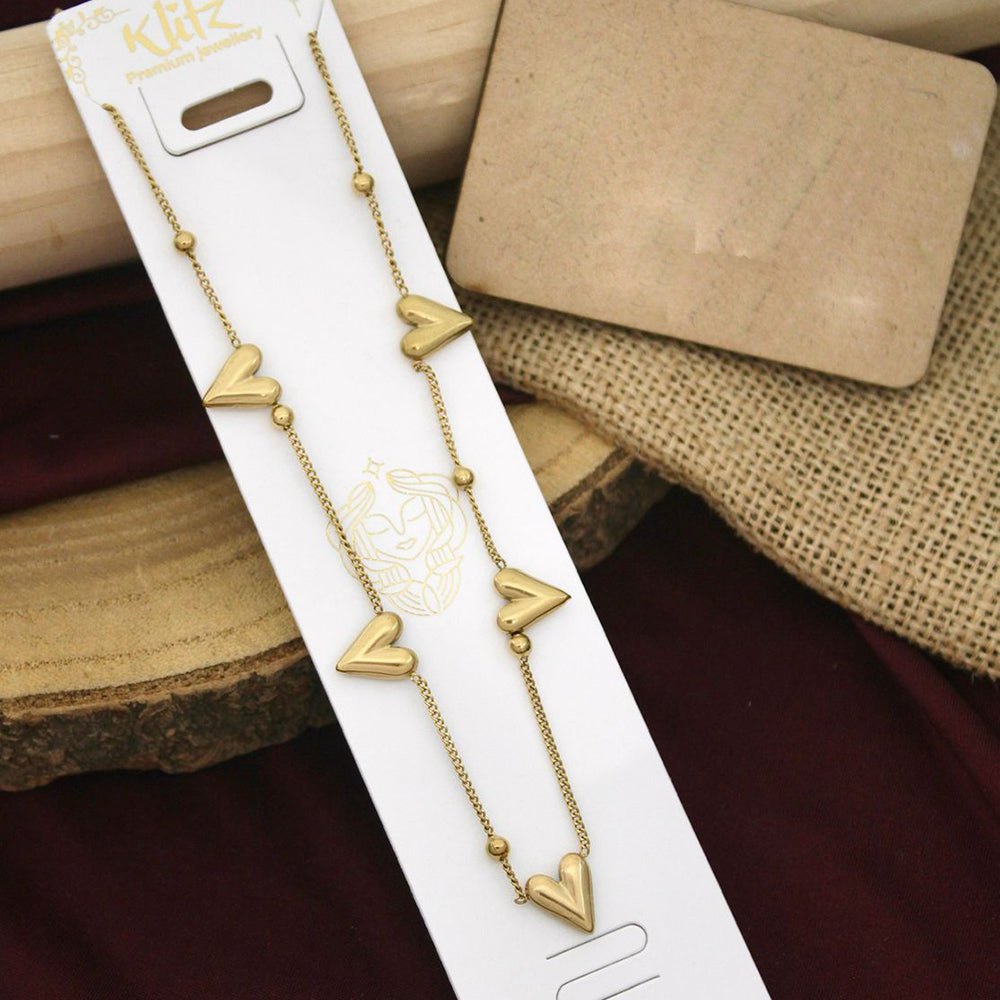 Klitz Premium Jewellery Heart Shape Necklace (Pack of 12)