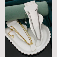Klitz  Stylish Stainless Steel Layered Anklet / Payal  (Pack of 12)