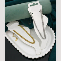 Klitz  Stylish Stainless Steel Layered Anklet / Payal  (Pack of 12)