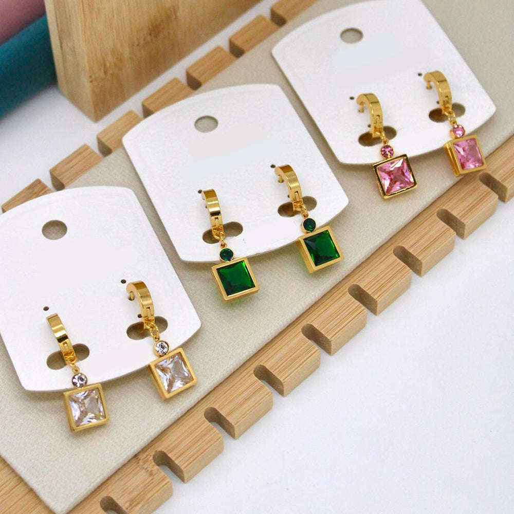 Klitz Elegant Crystal Stone Dangler Earrings for Women (Pack of 12)