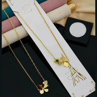 Klitz Premium Fancy Clover Motif Austrian Stone Necklace (Pack of 12)