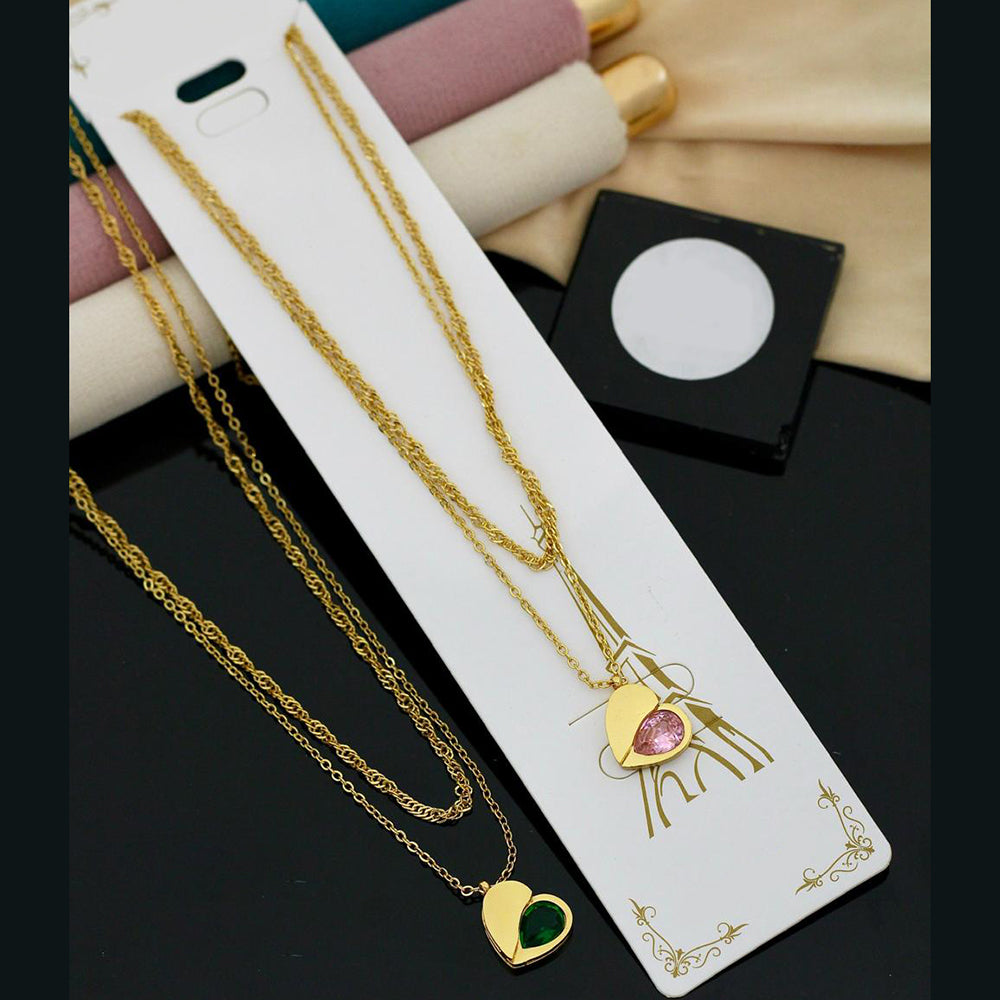 Klitz Premium Jewellery Heart Shape Necklace (Pack of 12)