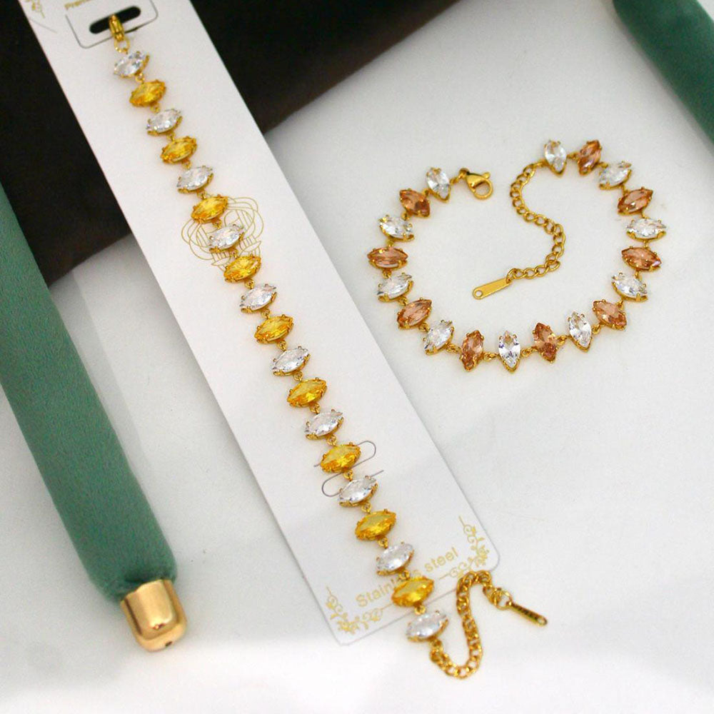 Klitz Crystal Stone Designer Elegant Bracelet (Pack of 12)