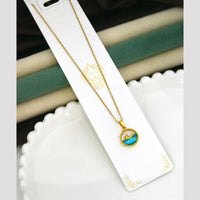 Klitz Luxe Aqua Charm Stainless Steel Chain Pendant (Pack of 12)