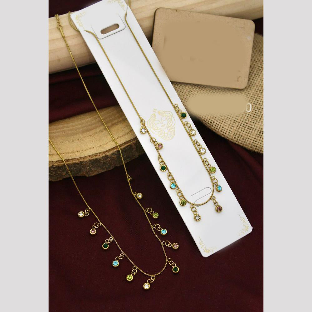Klitz Premium Jewellery Crystal Stone Necklace (Pack of 12)
