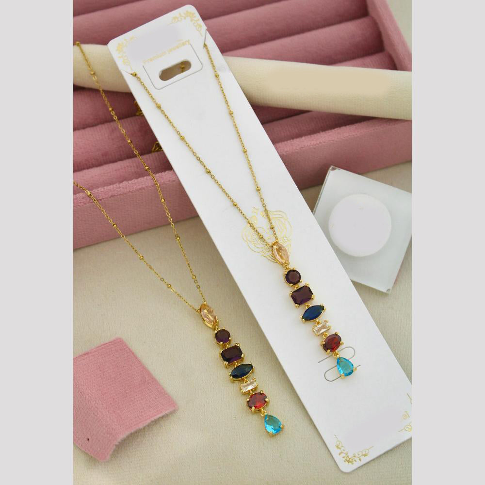 Klitz Premium Jewellery Crystal Stone Necklace (Pack of 12)