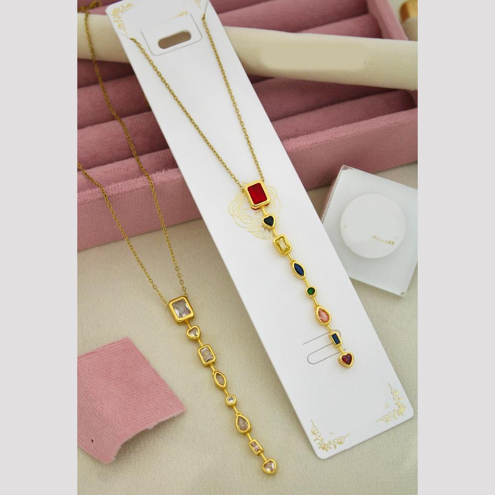 Klitz Premium Jewellery Crystal Stone Necklace (Pack of 12)