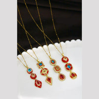 Klitz Premium Jewellery Crystal Stone Necklace (Pack of 12)