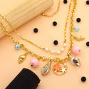 Klitz Designer Stainless Steel Beach Inspired Shell And Starfish Charm Necklace(Pack of 12)