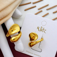 Klitz Beautiful Abstract Stainless Steel Ring 