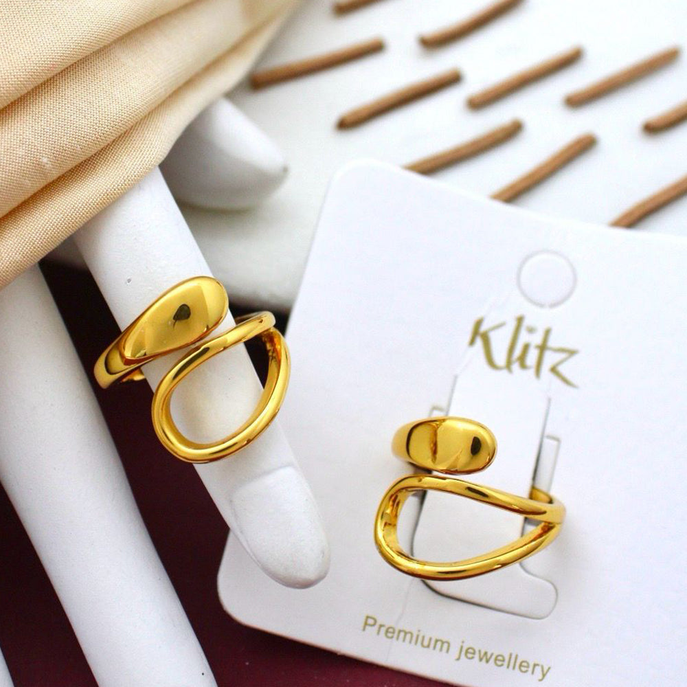 Klitz Beautiful Abstract Stainless Steel Ring  (Pack of 12)