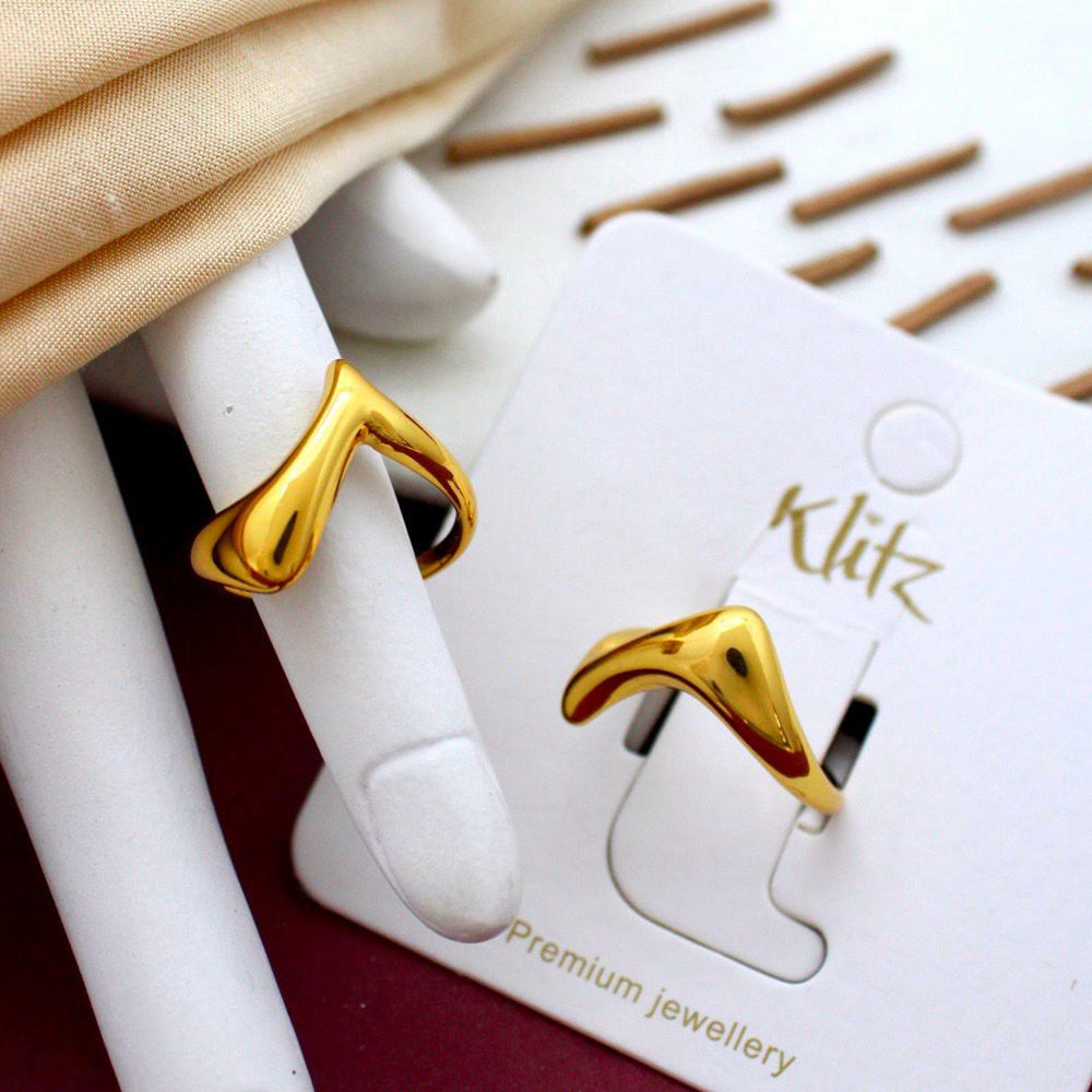 Klitz Beautiful Abstract Stainless Steel Ring  (Pack of 12)