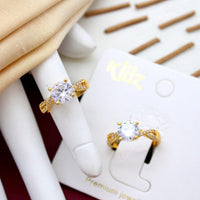 Klitz Sparkling Austrian Stone Cocktail Ring 