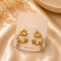 Klitz Premium Butterfly Design Crystal Stone Studs Earrings (Pack of 12)