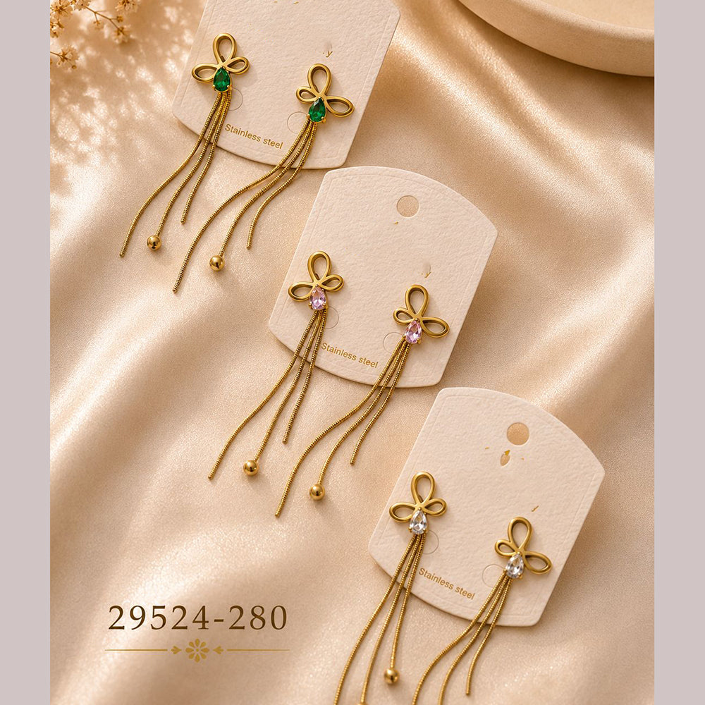 Klitz Elegant  Crystal Stone  Dangler Earrings for Women (Pack of 12)