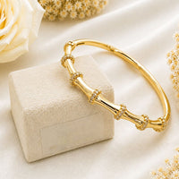 Klitz Pack Of 12 Gold Plated Austrian Stone Openable Kada
