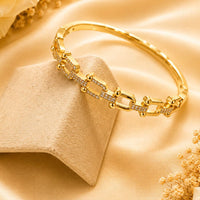 Klitz Pack Of 12 Gold Plated Austrian Stone Openable Kada