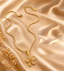Klitz Fancy Stainless Steel Flower Design Necklace Set (Pack of 12)