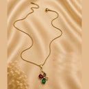Klitz Fancy Stainless Steel Crystal Stone Necklace Set (Pack of 12)