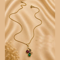 Klitz Fancy Stainless Steel Crystal Stone Necklace Set (Pack of 12)