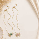 Klitz Fancy Stainless Steel Crystal Stone Necklace Set (Pack of 12)