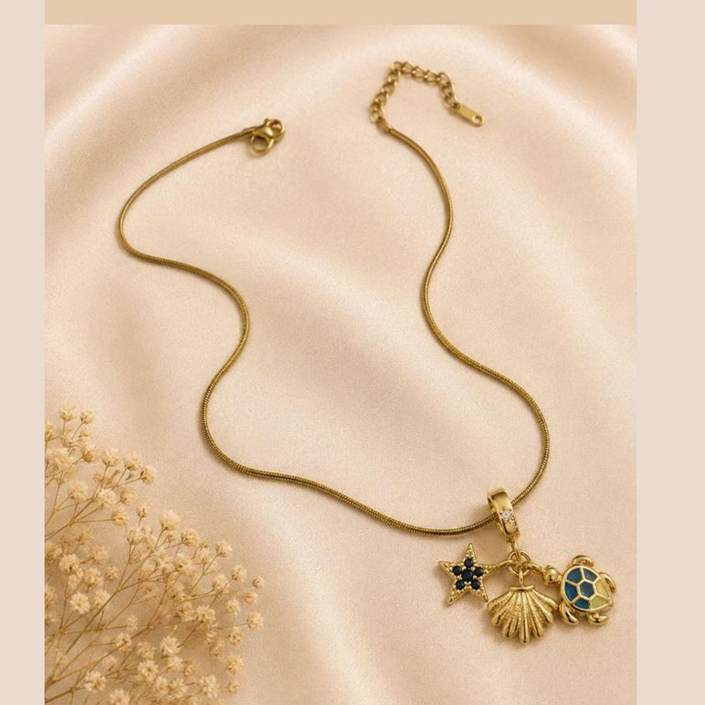 Klitz Fancy Stainless Steel  Designer Necklace Set (Pack of 12)