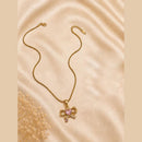 Klitz Fancy Stainless Steel Crystal Stone Bow Shape Necklace Set (Pack of 12)
