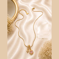Klitz Fancy Stainless Steel Crystal Stone Designer Necklace Set (Pack of 12)
