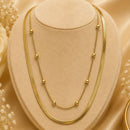 Klitz Premium Stainless Steel Herringbone And Beaded Chain Necklace 
