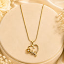 Klitz Premium Stainless Steel Heart Shape Austrian Chain Necklace 