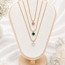 Klitz Stunning Gold Plated Austrian Stone Chain Pendant