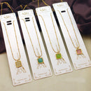 Klitz Premium Stainless Steel Crystal Stone Chain Necklace 