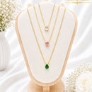 Klitz Premium Stainless Steel Crystal Stone Chain Necklace 