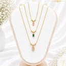 Klitz Premium Stainless Steel Crystal Stone Chain Necklace 