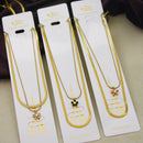 Klitz Premium Stainless Steel Herringbone Crystal Chain Necklace 