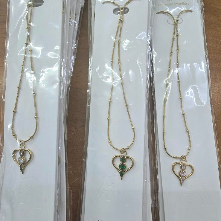 Urthn Premium Stainless Steel Crystal Stone Chain Necklace