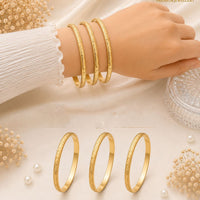 Klitz Gold Polish Designer Bangles Set 