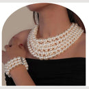 Dhirish International Elegant Pearl Jewellery Combo Set
