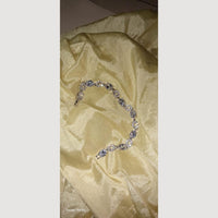 Dhirish International Elegant Silver Finish American Diamond Bracelet