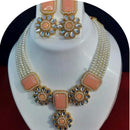Dhirish International Royalty Glam Pota Kundan And Pearl Necklace Set