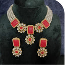Dhirish International Royalty Glam Pota Kundan And Pearl Necklace Set