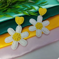 Dhrish International Vibrant Handmade Flower Desing Dangler Earrings