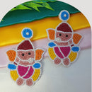 Dhrish International Vibrant Ganpati Design Colorful Dangler Earrings