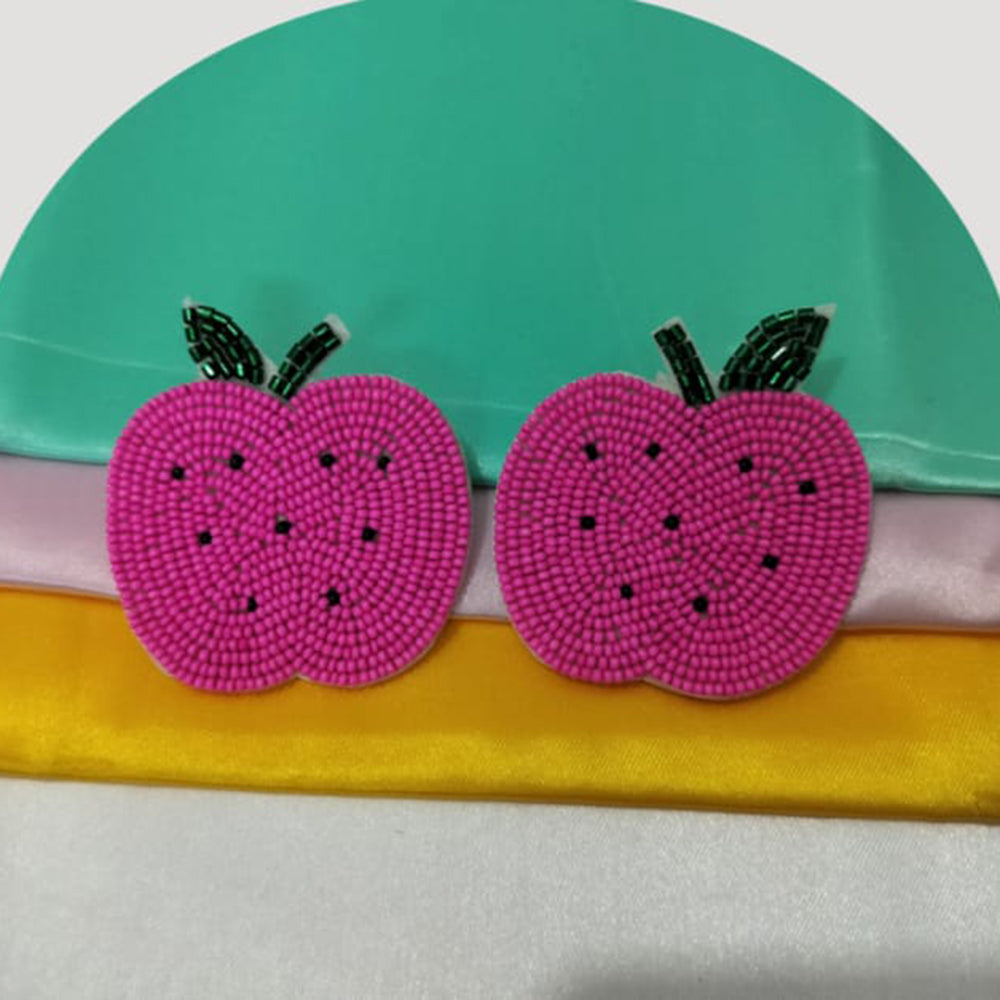 Dhrish International Trendy Apple Shape Multicolor Hanging Earrings