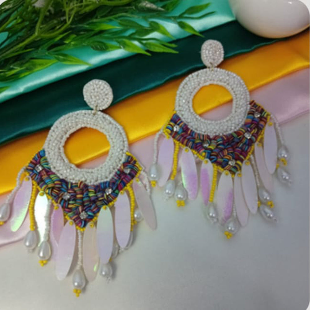 Dhrish International Vibrant Handmade Multi Color Dangler Earrings