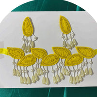 Dhirish International Classic Pearl Leaf Shape Choker Necklace Set