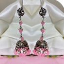 Dhirish International Heritage Oxidised Plated Beads Jhumki Earrings