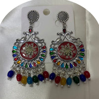 Dhrish International Ethnic Pota Stone Beaded Dangler Earrings