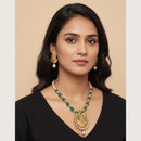 Dhirish International Pota Stone Lord Ganesh Necklace Set